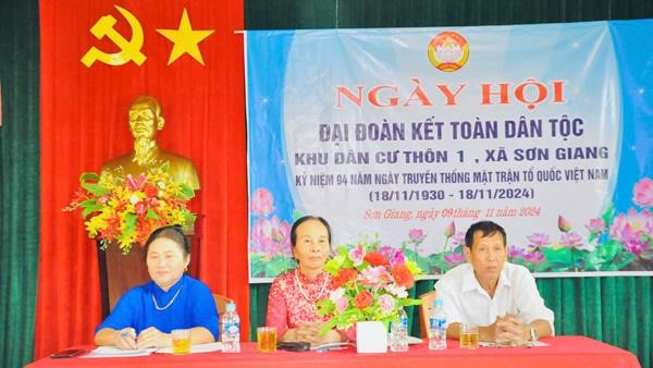 Thôn 1, xã Sơn Giang tổ chức ngày hội Đại đoàn kết toàn dân tộc tại khu dân cư